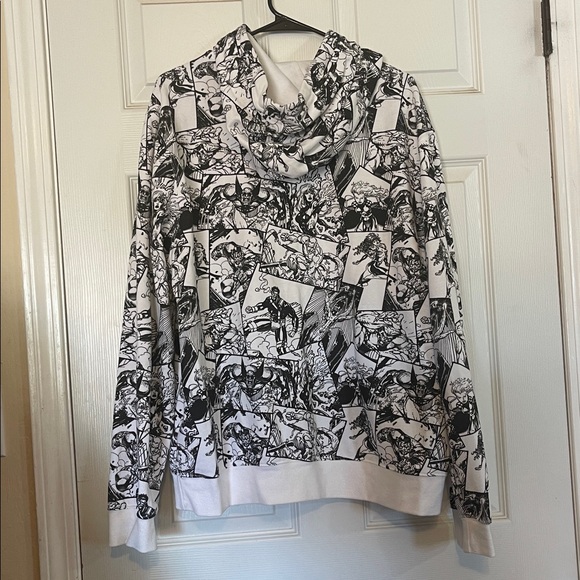 Disney Marvel X-Men Comic Panel Print Graphic Hoodie - Yellow, Black, and White - Picture 5 of 6